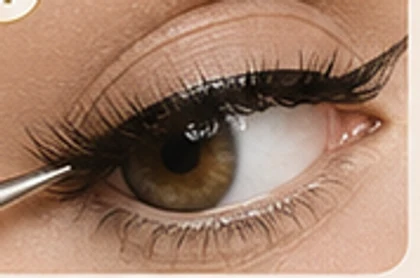 Lash pressed gently along the lash line